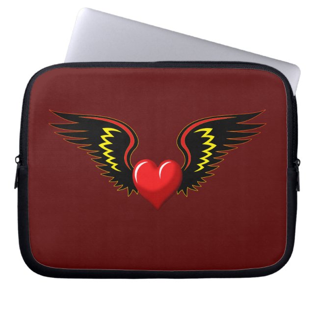 Winged Heart Laptop Sleeve (Front)