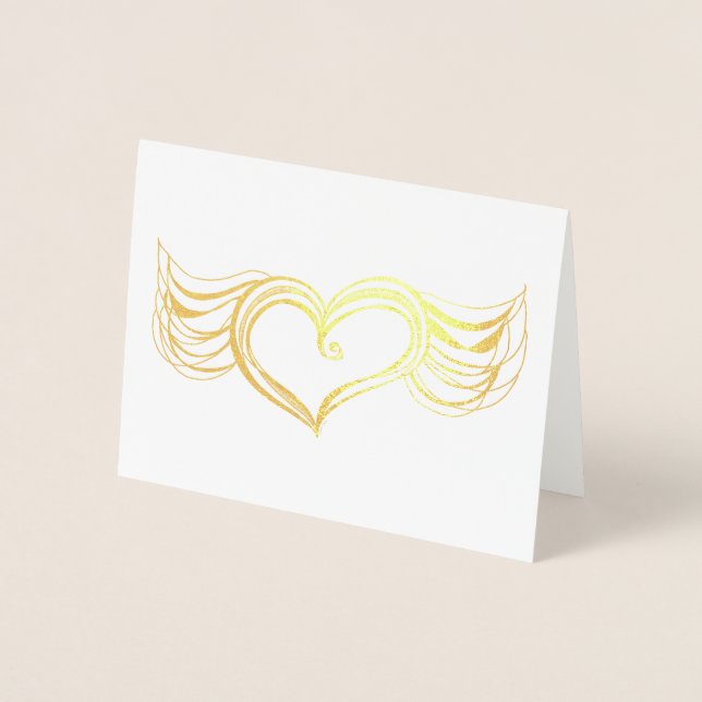 Winged Heart Sketch Foil Card (Front)