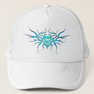 Winged Heart Tribal Design blue Trucker Hat