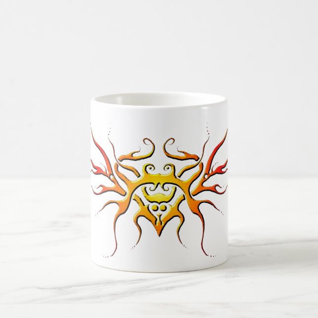 Winged Heart Tribal Design - red Coffee Mug (Center)