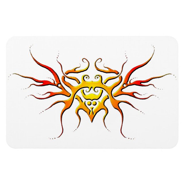 Winged Heart Tribal Design - red Magnet (Horizontal)