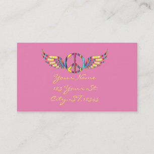 Winged Hippie Peace Symbol Thunder_Cove Business Card