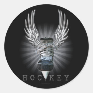 Winged Hockey Classic Round Sticker