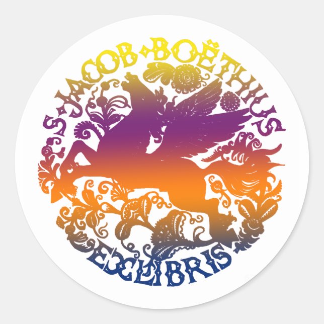 Winged Horse Bookplate Sticker (Front)