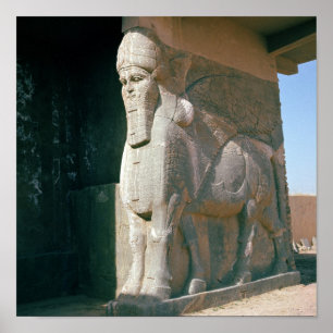 Winged human-headed bull, Neo-Assyrian Period Poster