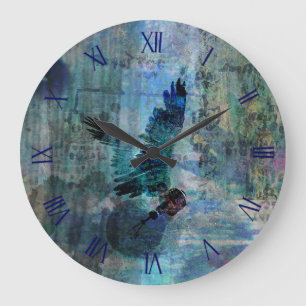 Winged idea abstract large clock
