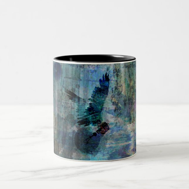 Winged idea abstract Two-Tone coffee mug (Center)
