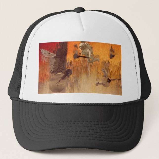 Winged light bulbs trucker hat (Front)