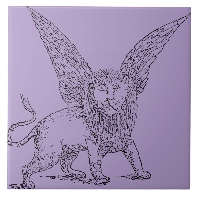 Winged lion symbol of Saint Mark  Ceramic Tile (Front)