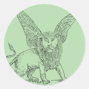 Winged lion symbol of Saint Mark Classic Round Sticker