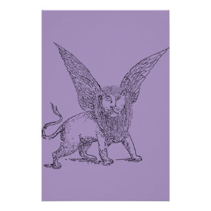 Winged lion symbol of Saint Mark  Poster