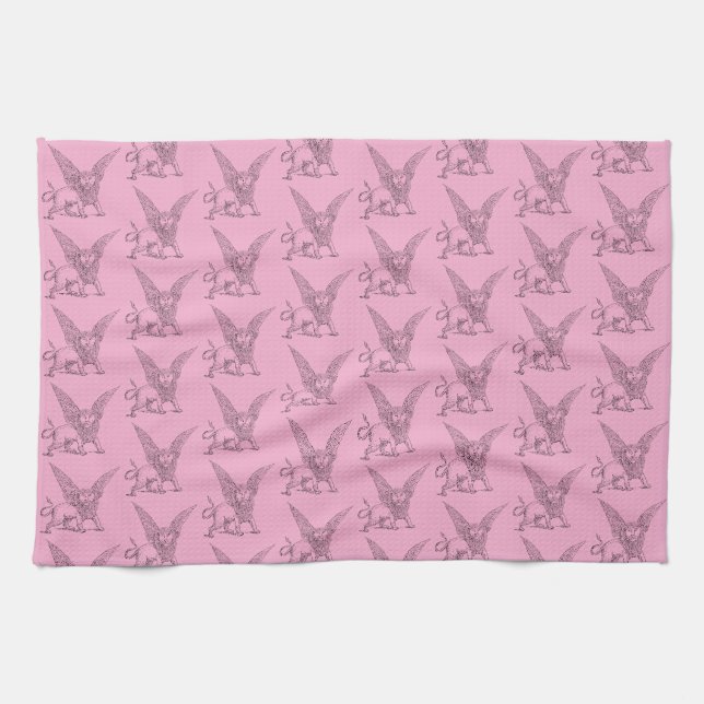 Winged lion symbol of Saint Mark  Tea Towel (Horizontal)