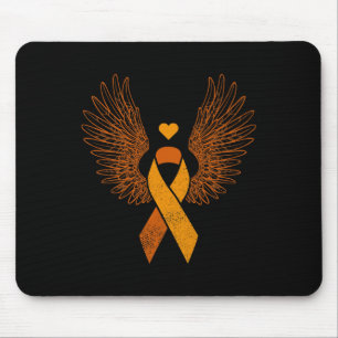 Winged Orange Ribbon Leukaemia Blood Cancer Awaren Mouse Pad