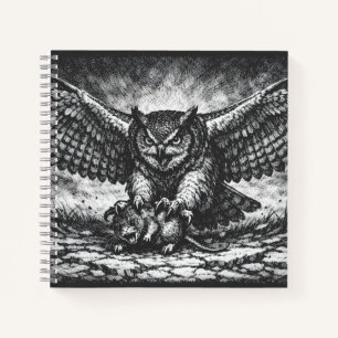 Winged Owl Sentinel by BurnsInHell Notebook