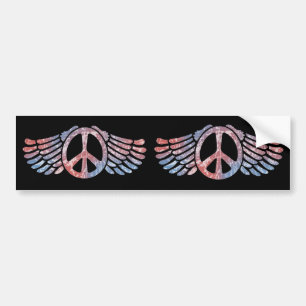 Winged Peace Symbol Bumper Sticker