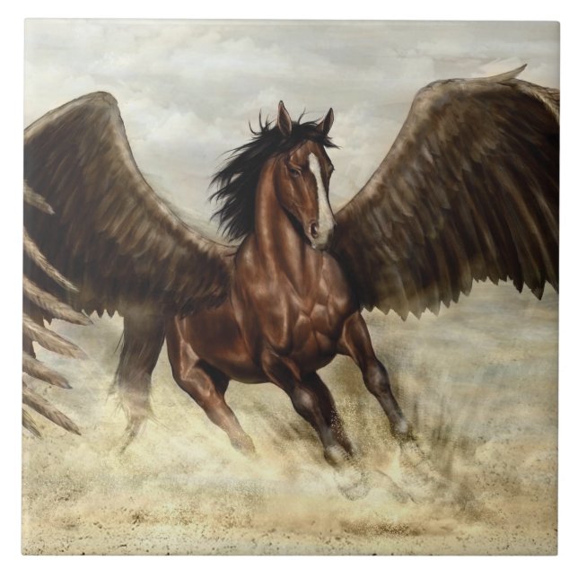 Winged Pegasus   Ceramic Tile (Front)