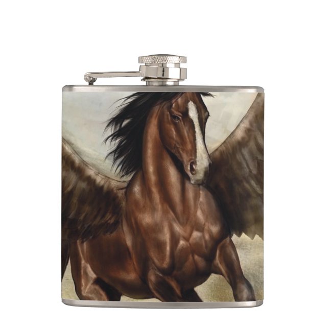 Winged Pegasus   Hip Flask (Front)