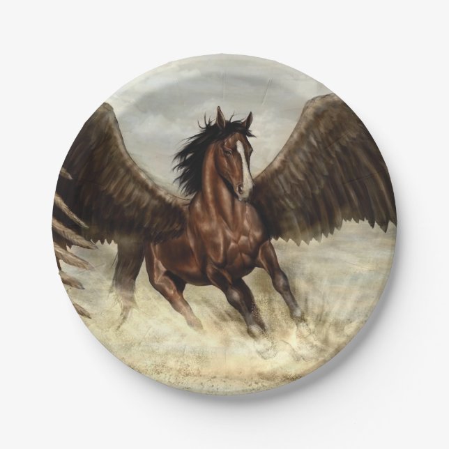 Winged Pegasus   Paper Plate (Front)