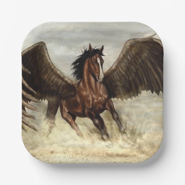 Winged Pegasus  Paper Plate (Front)