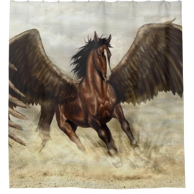 Winged Pegasus  Shower Curtain (Front)