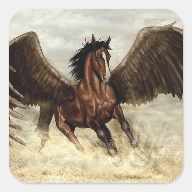 Winged Pegasus   Square Sticker (Front)