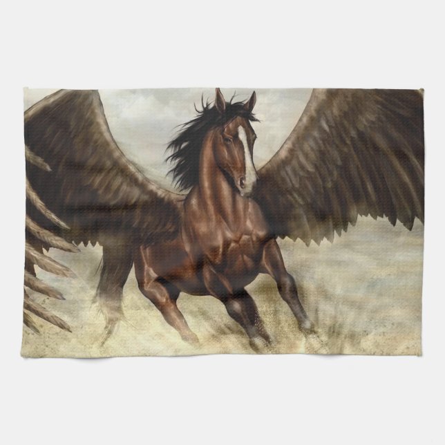Winged Pegasus   Tea Towel (Horizontal)
