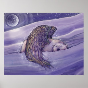 Winged Polar Bear Angel Poster Print by Molly