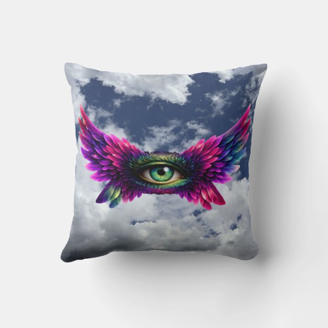 Winged Protection Eye – Round Intention Keychain Cushion (Back)