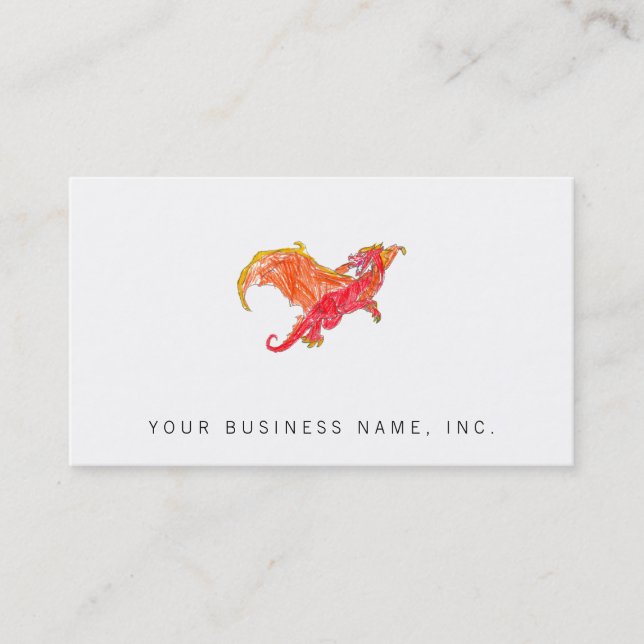 Winged Red Dragon Business Card (Front)