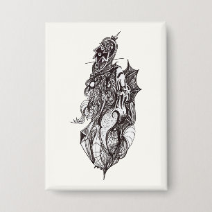 Winged Rider, ink drawing,