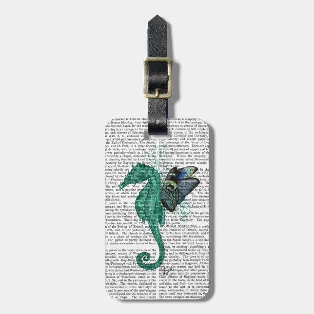 Winged Seahorse Luggage Tag (Front Vertical)