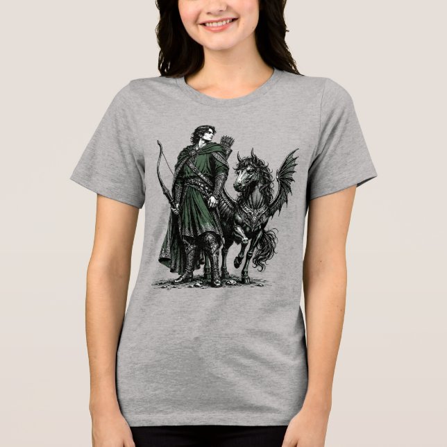 Winged Shadows & Leraje Arcane Aim Tri-Blend Shirt (Front)