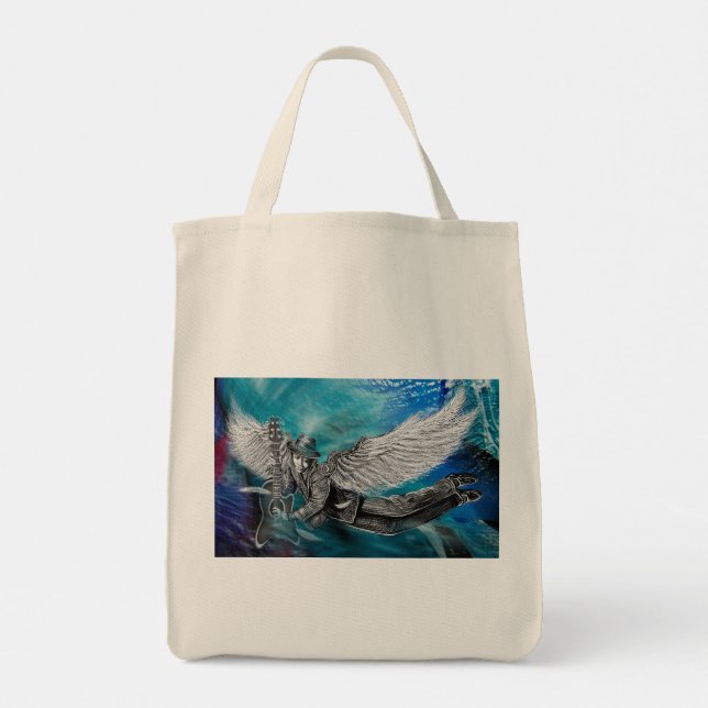 Winged Six String Tote Bag (Back)
