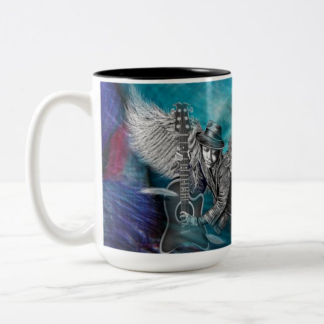Winged Six String Two-Tone Coffee Mug (Left)