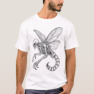 Winged Skeleton Scorpion – Gothic Fantasy Creature T-Shirt