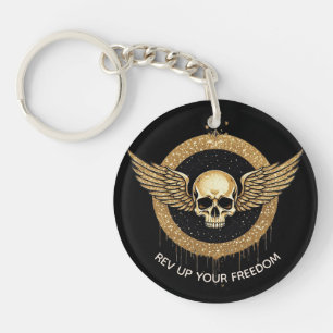 💎 Winged Skull Diamond Drip Gift For Gamers ☠️ Key Ring