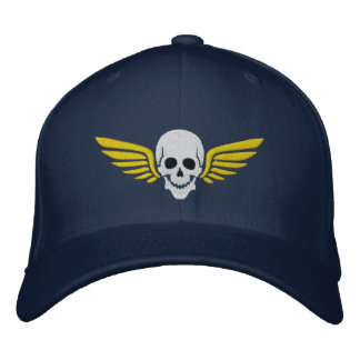 Winged Skull Embroidered Hat