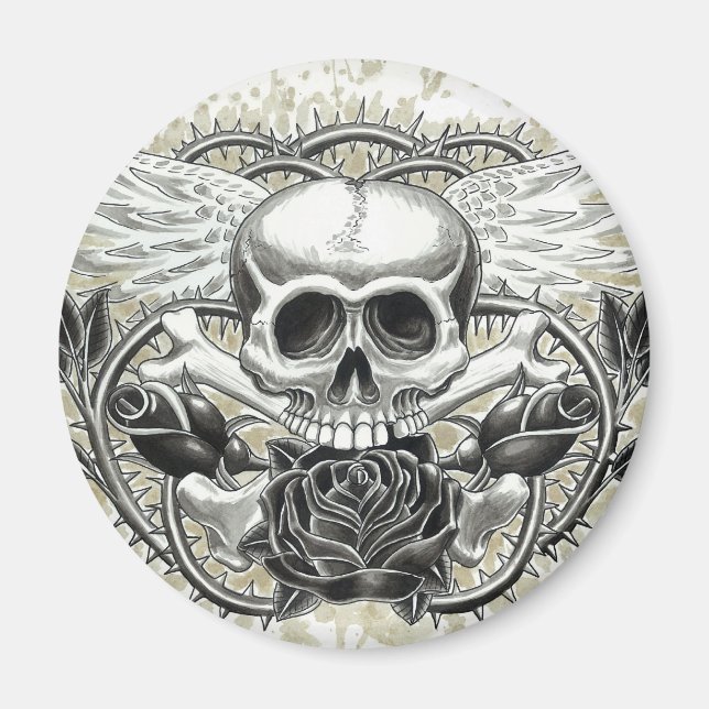 Winged Skull Magnet (Front)