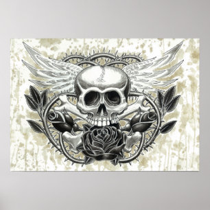 Winged Skull Print