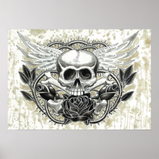 Winged Skull Print