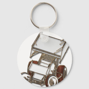 Winged Sprint Car White Coloured Key Ring