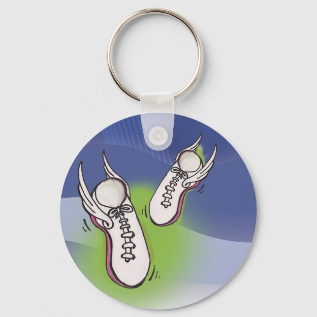 Winged Tennis Shoes Key Ring (Front)