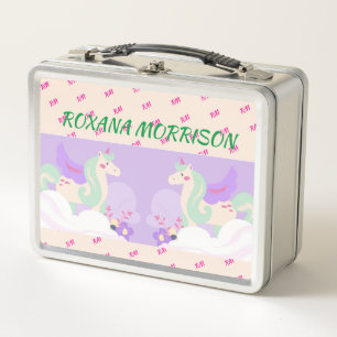 WINGED UNICORN GREEN PASTEL COLORS Metal Lunchbox