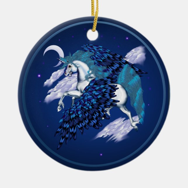 Winged Unicorn -Ornaments Ceramic Ornament (Front)