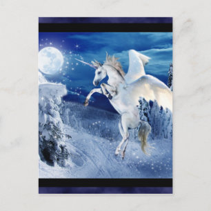 Winged Unicorn Pegasus Moon Horse Snows Tir'Rielle Postcard