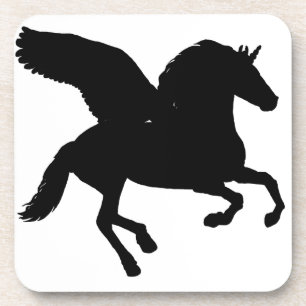 Winged Unicorn Silhouette Coaster