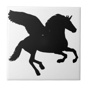 Winged Unicorn Silhouette Tile