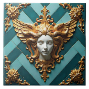 Winged Visage of Vesta Ceramic Tile