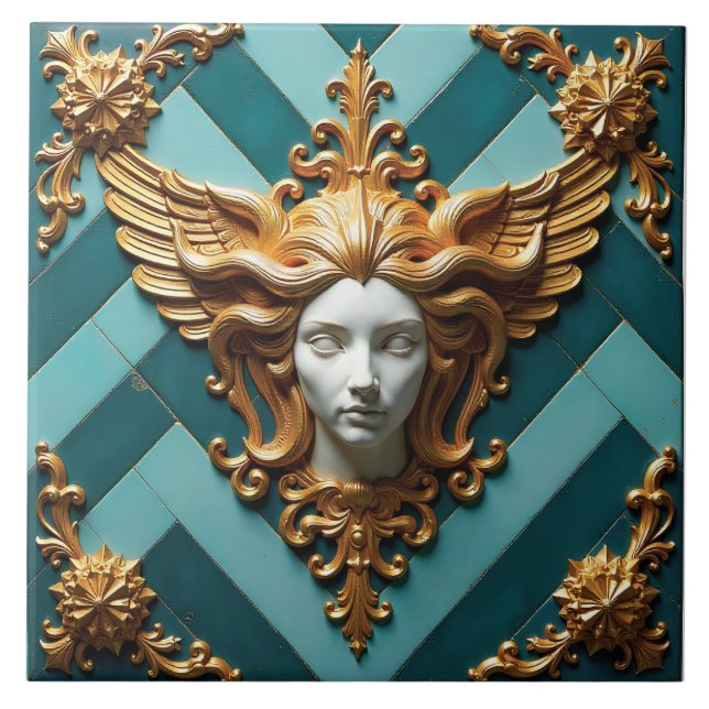 Winged Visage of Vesta Ceramic Tile (Front)