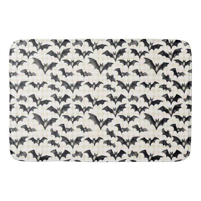 Winged Whispers – Bats in Flight Bath Mat (Front)